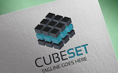 Modèle de logo de jeu de cubes