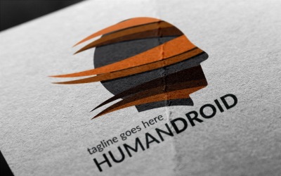 Modello di logo di droide umano