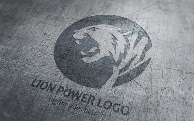 Modello di logo di Lion Power