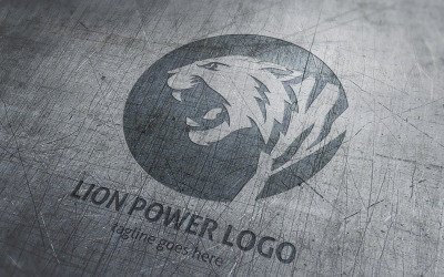 Modello di logo di Lion Power