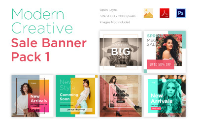 6 Modern Banner Paketi 1 Sosyal Medya Şablonu