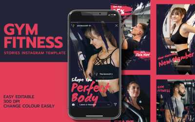Szablon Fitness Intagram Stories dla mediów społecznościowych
