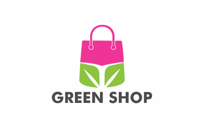 Yeşil mağaza abstrac Logo şablonu