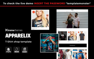 Apparelix póló üzlet sablon Shopify téma