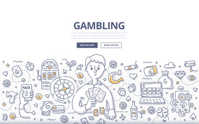 Gambling Doodle Concept - Vector Image
