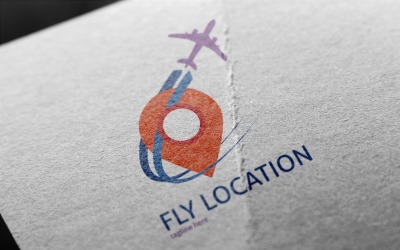 Plantilla de logotipo de ubicación de mosca