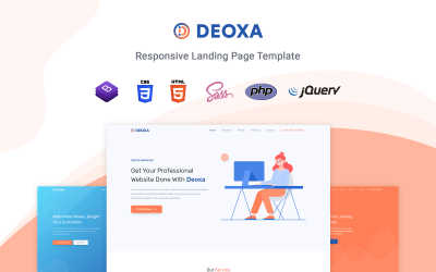 Responsywny szablon Landing Page Deoxa - Responsive #123627