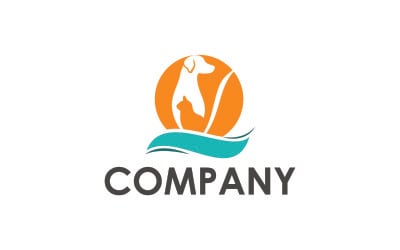 Modelo de logotipo de linha de animais de estimação