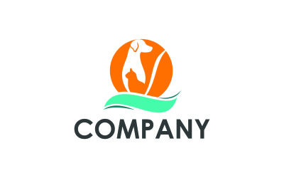 Plantilla de logotipo de línea de animales de compañía