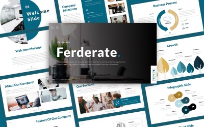 Ferderate Unternehmenspräsentation PowerPoint-Vorlage
