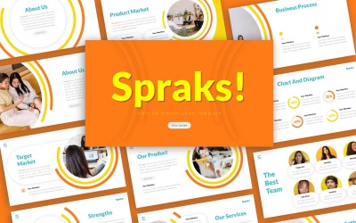 Искры! Шаблон презентации PowerPoint для запуска