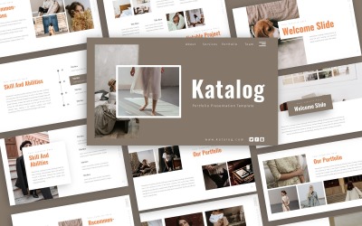 Katalog 投资组合演示 PowerPoint 模板