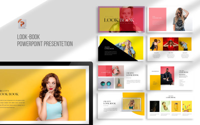 Modèle PowerPoint de présentation du livre de look de mode