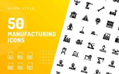 Productie Glyph Icon Set