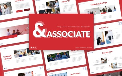 Társított vállalati bemutató PowerPoint sablon
