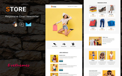 Butik - GRATIS responsiv nyhetsbrevsmall för e-post
