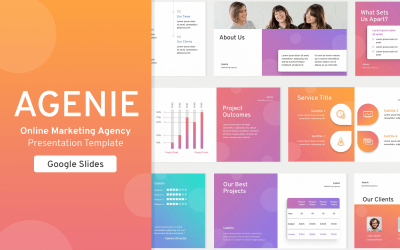 Modelo de apresentação de agência de marketing online Google Slides