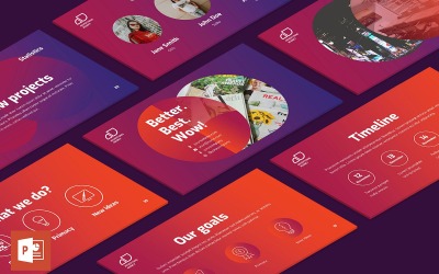 Presentatie van reclamebureau PowerPoint-sjabloon