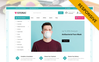 Xtonic - Modèle réactif OpenCart pour magasin médical
