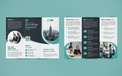 Business Trifold Brochure Design - Vorlage für Unternehmensidentität