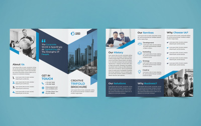 Business Trifold broschyrdesign - mall för företagsidentitet