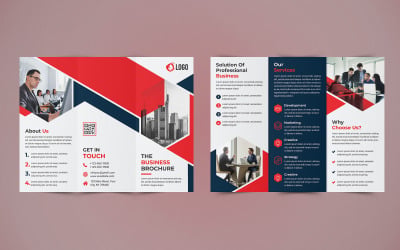 Diseño de folleto tríptico empresarial - Plantilla de identidad corporativa