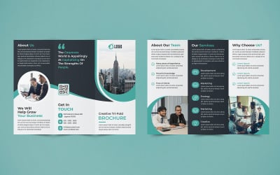 İş Üç Katlı Broşür Tasarımı - Kurumsal Kimlik Şablonu
