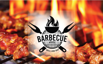 Modello di logo di barbecue