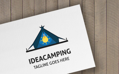 Modello di logo di campeggio di idea