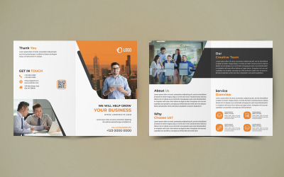 Projekt broszury biznesowej Bifold - szablon tożsamości korporacyjnej
