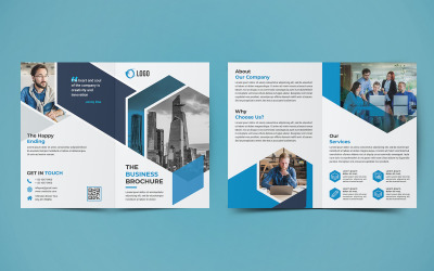 Projekt broszury biznesowej Bifold - szablon tożsamości korporacyjnej