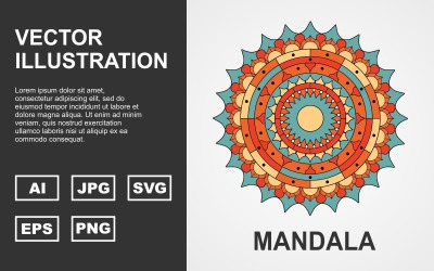 Desenho de Mandala de Vetor Colorido - Ilustração