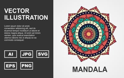 Desenho de Mandala de Vetor Colorido - Ilustração