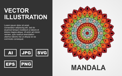 Kolorowy Wektor Mandala Design - Ilustracja