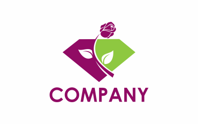 Çiçek Elmas modern Logo Şablonu