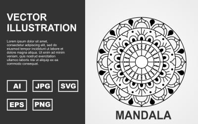Elementos decorativos de arte de mandala de padrão circular. - Ilustração