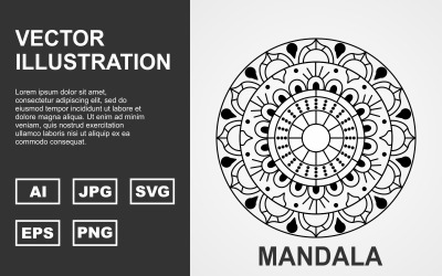 Kruhový vzor Mandala umění dekorativní prvky. - Ilustrace