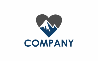 Modèle de logo Love Mountain