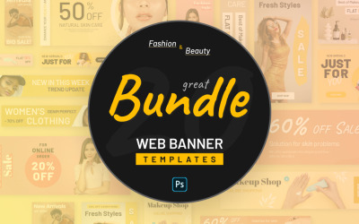 Responsivt Fashion And Beauty PSD Web Banners PSD-mall #124208