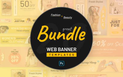 Reszponzív Fashion And Beauty PSD Web Banners PSD Template PSD sablon 124208