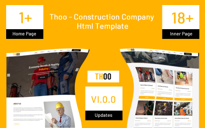 Reszponzív Thoo - Construction Company Website Template Weboldal sablon 124207