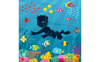 Diver Boy Undersea 3 - Illustrazione