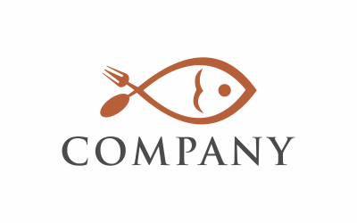 Flache, moderne Logo-Vorlage für Fische