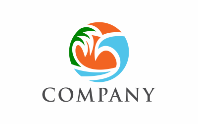 Szablon Logo linii abstrakcyjnej plaży