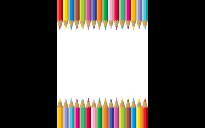 Színes ceruza keret - illusztráció
