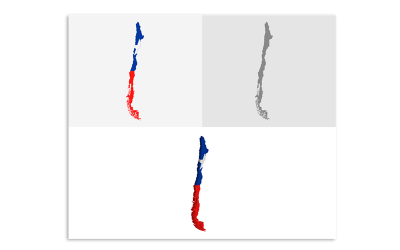 3D and Flat Chile Map - Vector Image