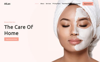 Šablona vstupní stránky kosmetického a lázeňského centra AlLax
