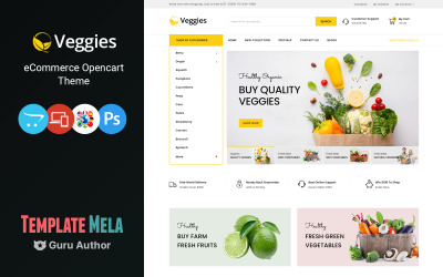 Vegetais - modelo multiuso OpenCart