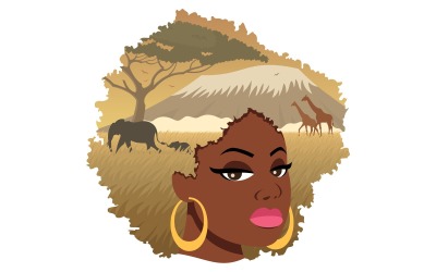 Afrikanisches Mädchen 2 - Illustration