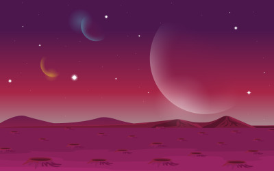 Landskap av planethimlen - illustration